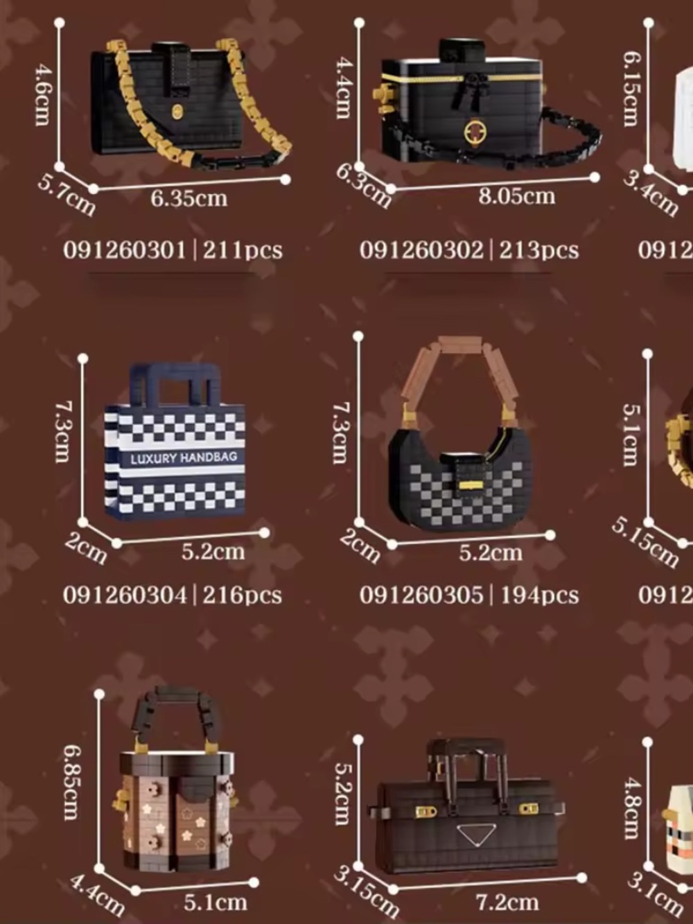 Fashion handbags building blocks in Round - Picture 9 of 10